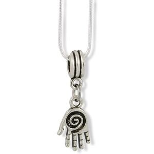 Hamsa (Small with Swirls on Palm) Charm Snake Chain Necklace